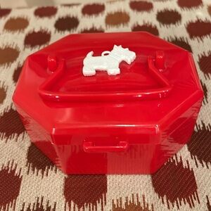 Vintage Red Plastic Small Purse With White Scottie Dog